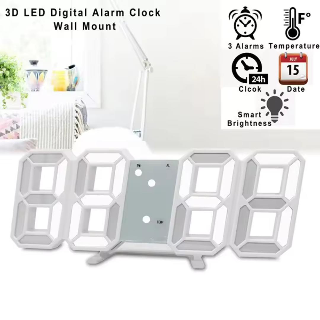 Reloj dígital LED 3D